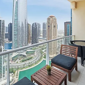 شقة Modern & Spacious 2-bed With Panoramic Views, Dual Balconies, Steps From Jlt Metro By 